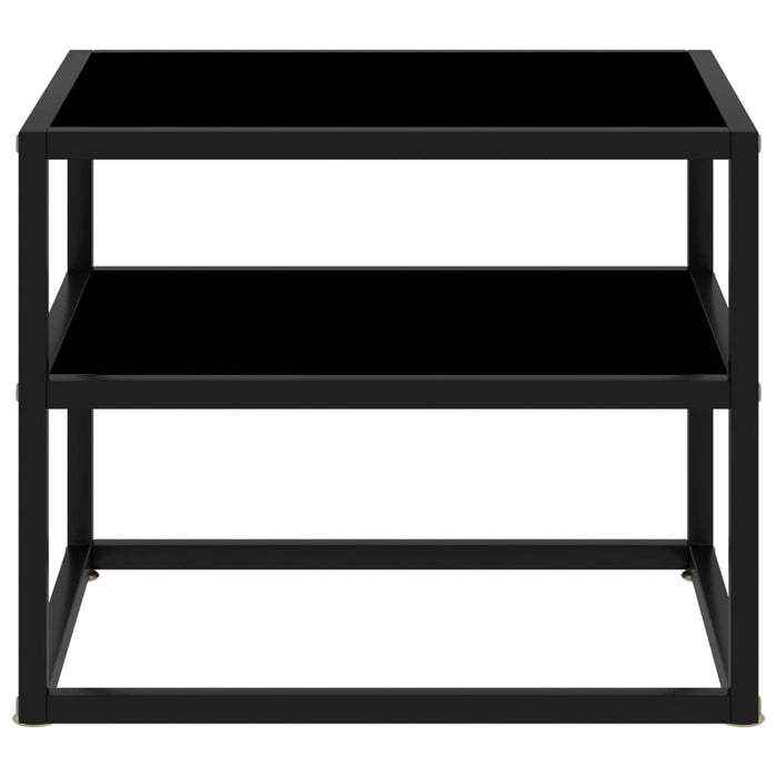 322852  Console Table Black 50x40x40 cm Tempered Glass 322852