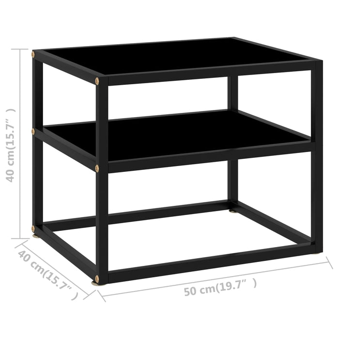 322852  Console Table Black 50x40x40 cm Tempered Glass 322852