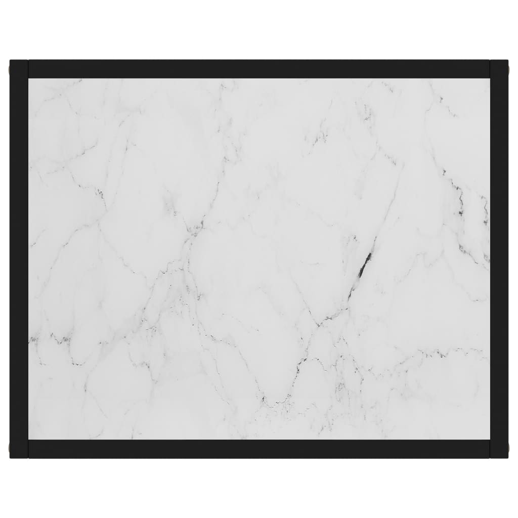 Tavolo Consolle Bianco 50x40x40 cm in Vetro Temperato 322853