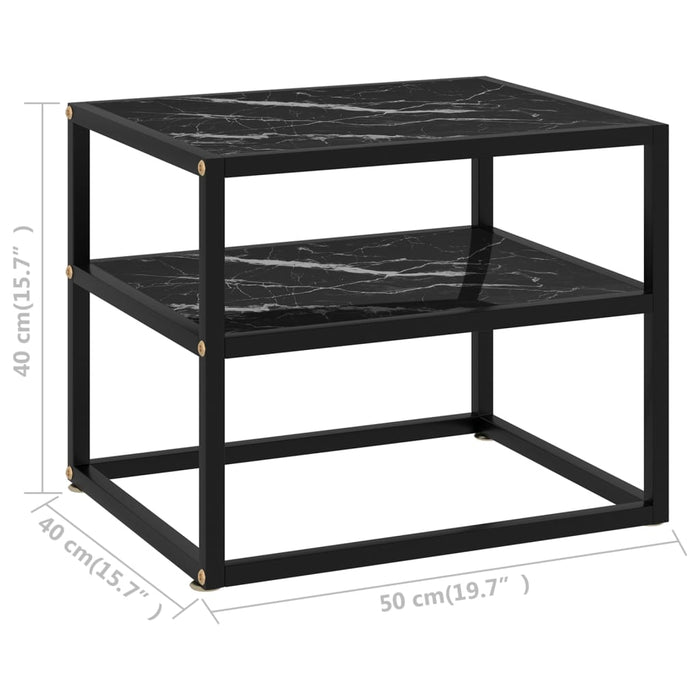 Tavolo Consolle Nero 50x40x40 cm in Vetro Temperato 322854