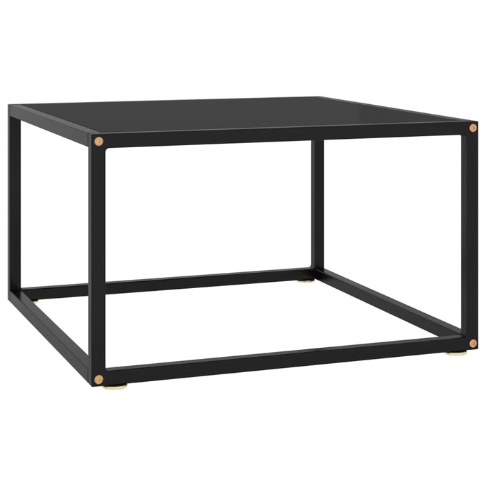 Tavolino da Salotto Nero con Vetro Nero 60x60x35 cm 322872