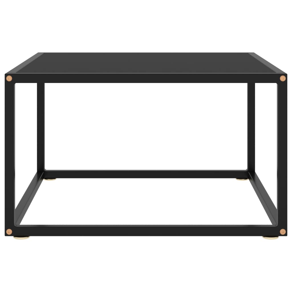 Tavolino da Salotto Nero con Vetro Nero 60x60x35 cm 322872