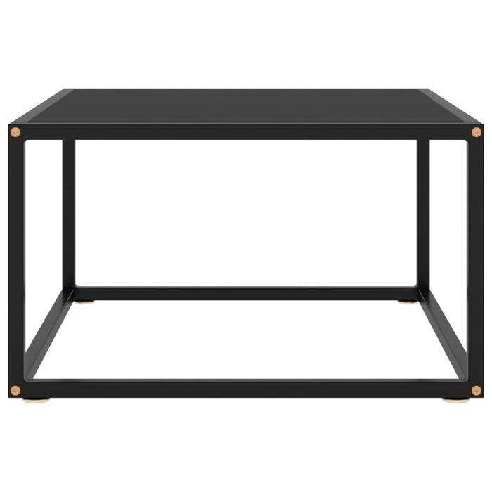 Tavolino da Salotto Nero con Vetro Nero 60x60x35 cm 322872