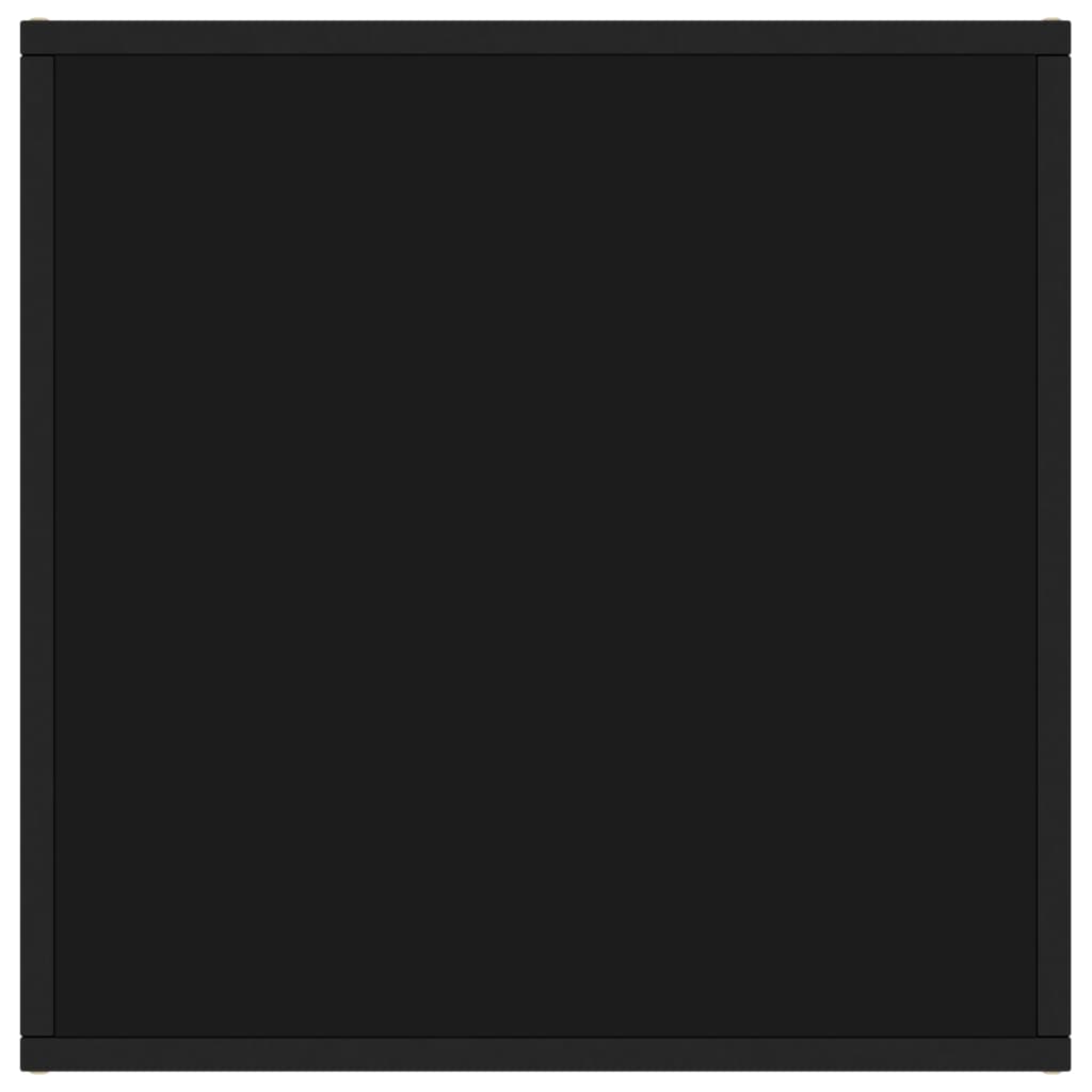 Tavolino da Salotto Nero con Vetro Nero 60x60x35 cm 322872