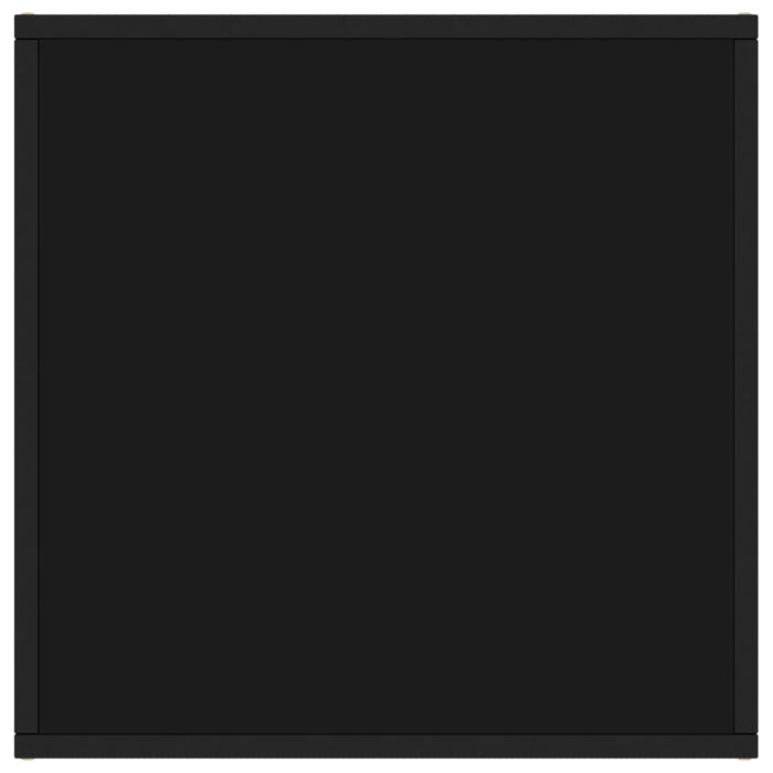 Tavolino da Salotto Nero con Vetro Nero 60x60x35 cm 322872