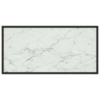 Tavolino da Salotto Nero con Vetro Marmo Bianco 100x50x35 cm 322881