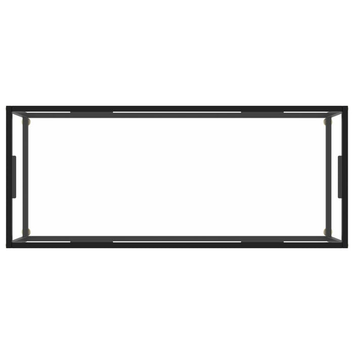 Tavolino da Salotto Nero con Vetro Temperato 120x50x35 cm  cod mxl 63621