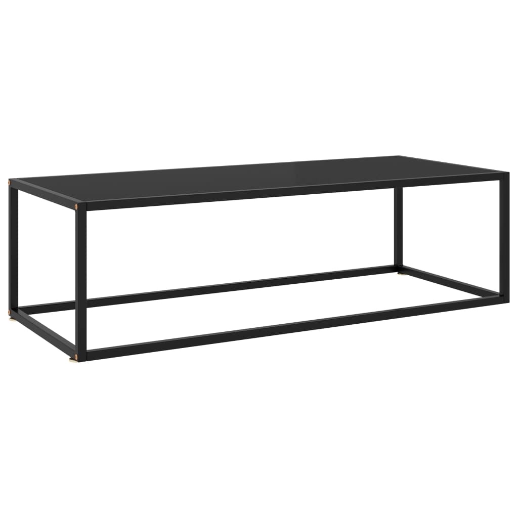 Tavolino da Salotto Nero con Vetro Nero 120x50x35 cm  cod mxl 58670