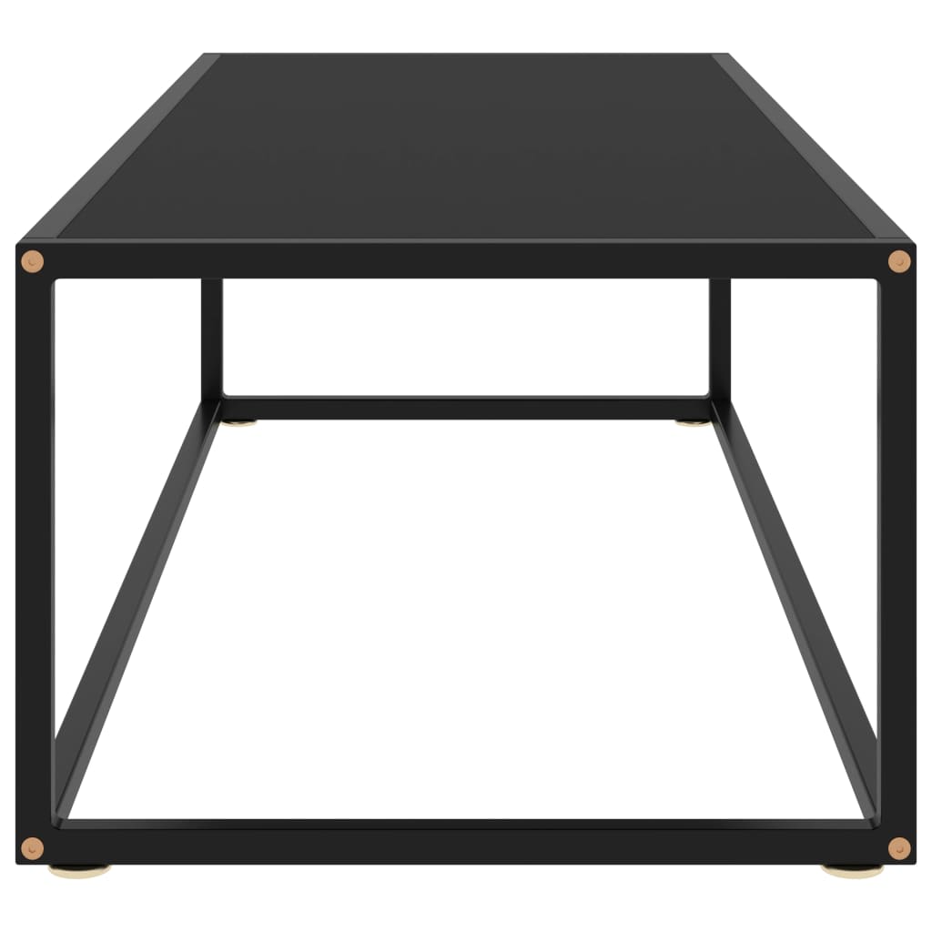 Tavolino da Salotto Nero con Vetro Nero 120x50x35 cm  cod mxl 58670