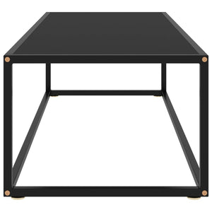 Tavolino da Salotto Nero con Vetro Nero 120x50x35 cm  cod mxl 58670