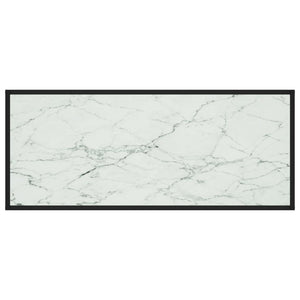 Tavolino da Salotto Nero con Vetro Marmo Bianco 120x50x35 cm  cod mxl 17920