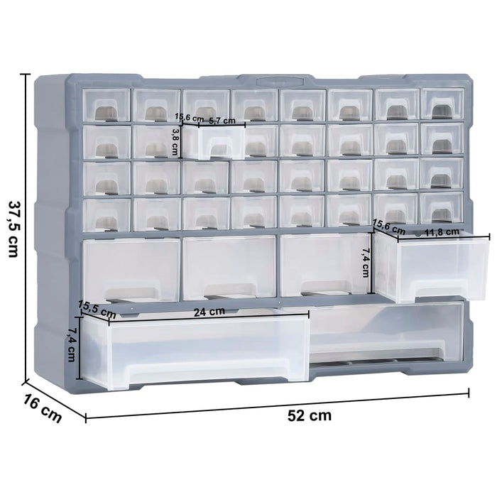 Mobile Contenitore con 38 Cassetti 52x16x37,5 cm 147578