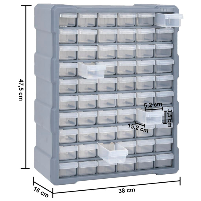 Mobile Contenitore con 60 Cassetti 38x16x47,5 cm