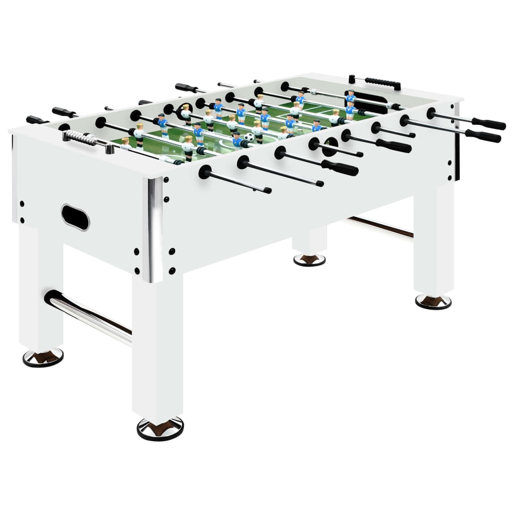 Tavolo Calcio Balilla in Acciaio 60 kg 140x74,5x87,5 cm Bianco 92501