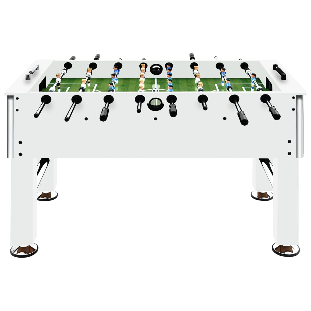 Tavolo Calcio Balilla in Acciaio 60 kg 140x74,5x87,5 cm Bianco 92501