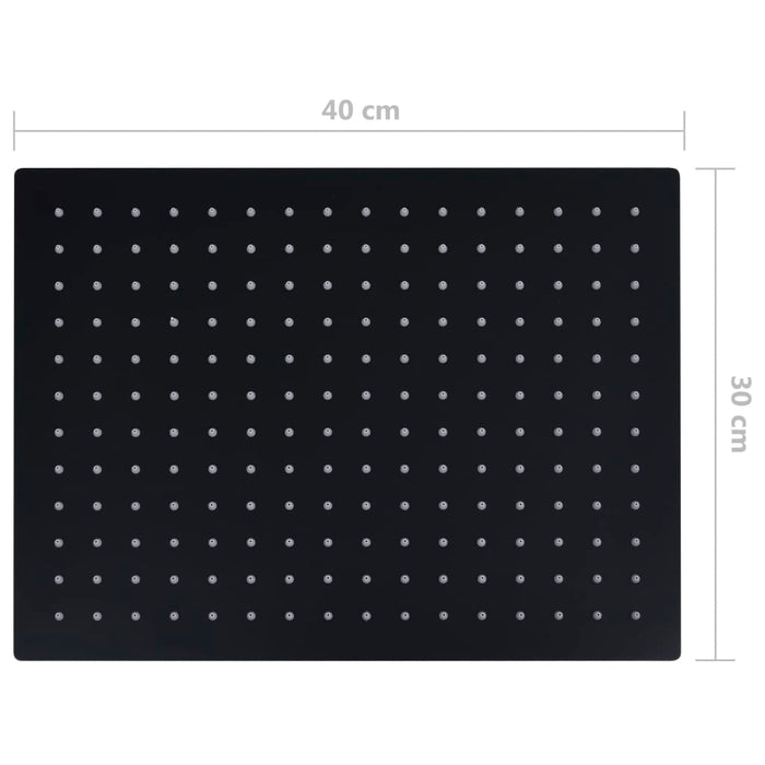 Testa Doccia a Pioggia Acciaio Inox 40x30 cm Rettangolare Nera 147701