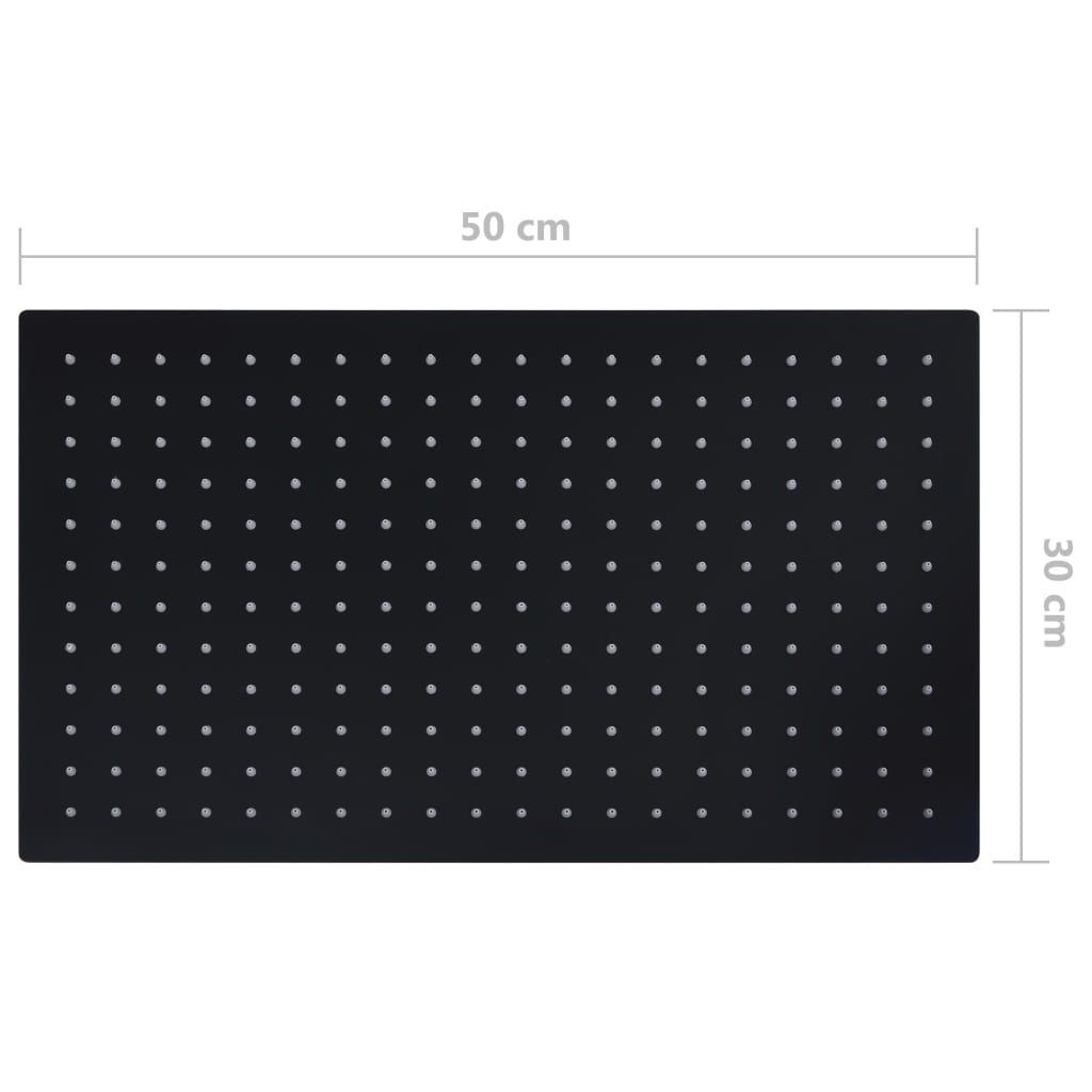 Testa Doccia a Pioggia Acciaio Inox 50x30 cm Rettangolare Nera 147702