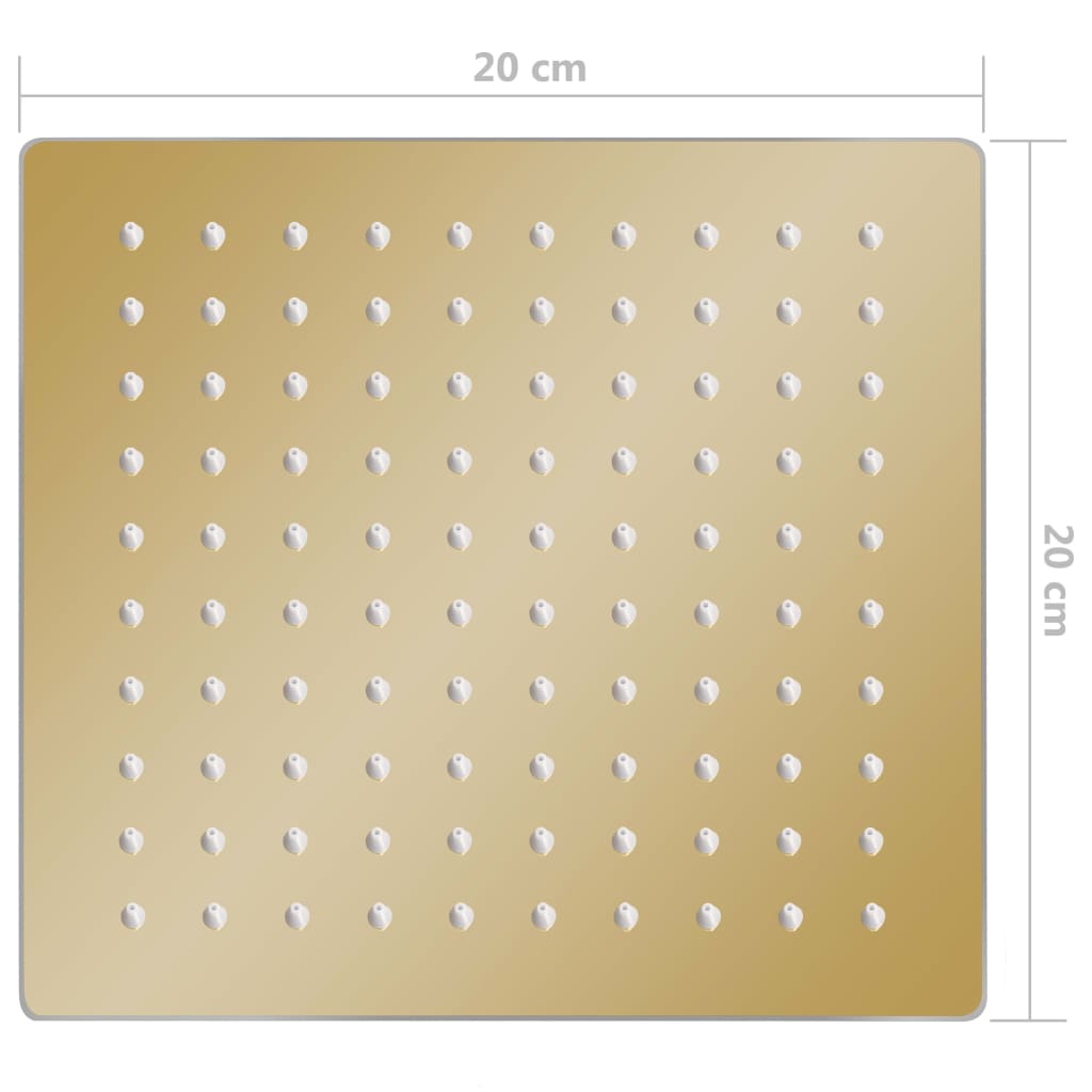 Testa Doccia a Pioggia in Acciaio Inox 20x20cm Quadrata Oro 147708