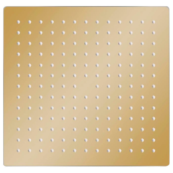 Testa Doccia a Pioggia in Acciaio Inox 25x25 cm Quadrata Oro 147709