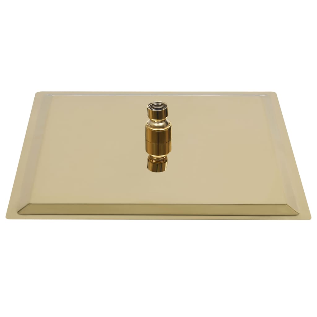 Testa Doccia a Pioggia in Acciaio Inox 25x25 cm Quadrata Oro 147709