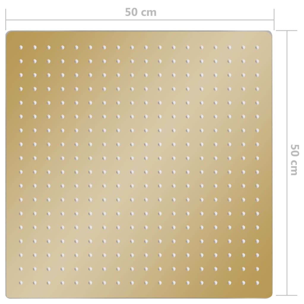 Testa Doccia a Pioggia in Acciaio Inox 50x50 cm Quadrata Oro 147712