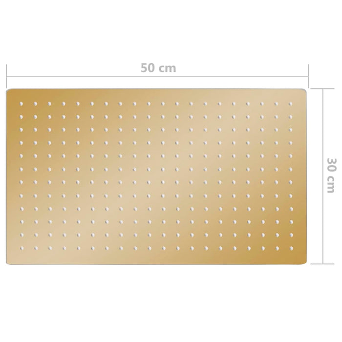 Testa Doccia a Pioggia Acciaio Inox 50x30 cm Rettangolare Oro cod 11452