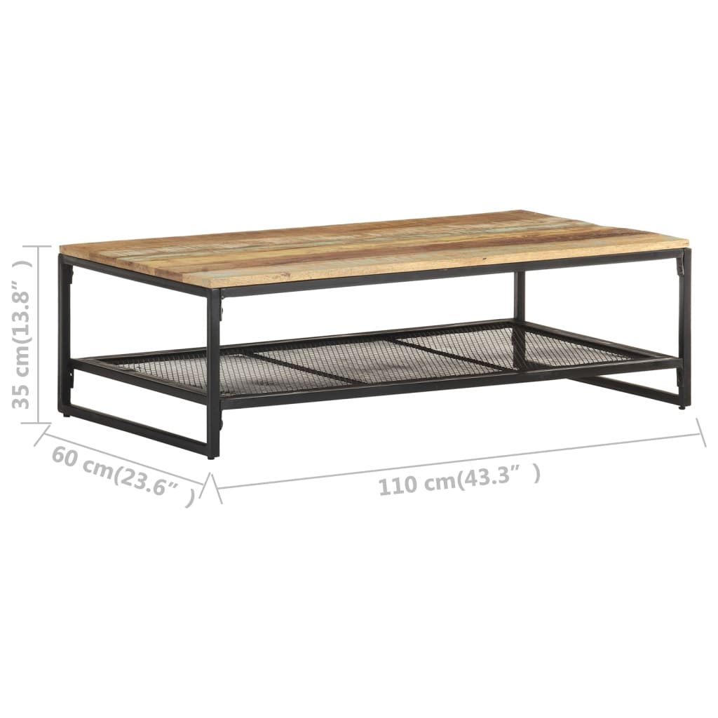 Tavolino da Caffè 110x60x35 cm in Legno Massello di Recupero cod mxl 9047