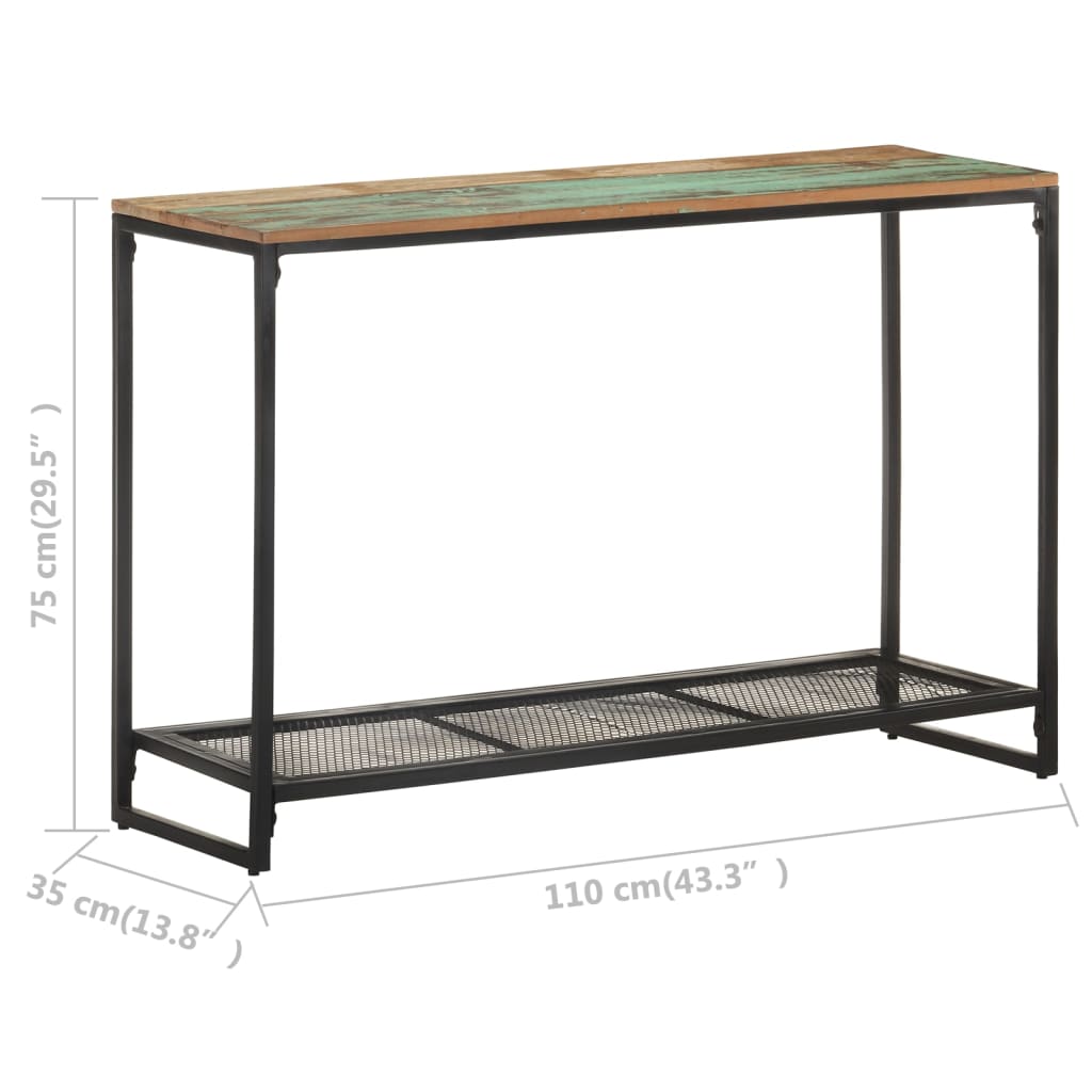 Tavolo Consolle 110x35x75 cm in Legno Massello di Recupero cod mxl 21931