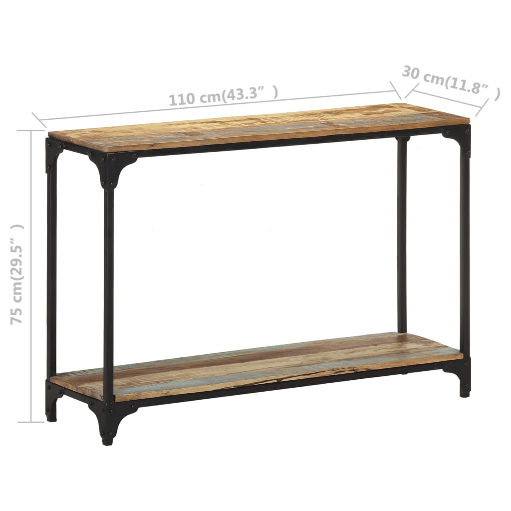 Tavolo Consolle 110x30x75 cm in Legno Massello di Recupero 320257