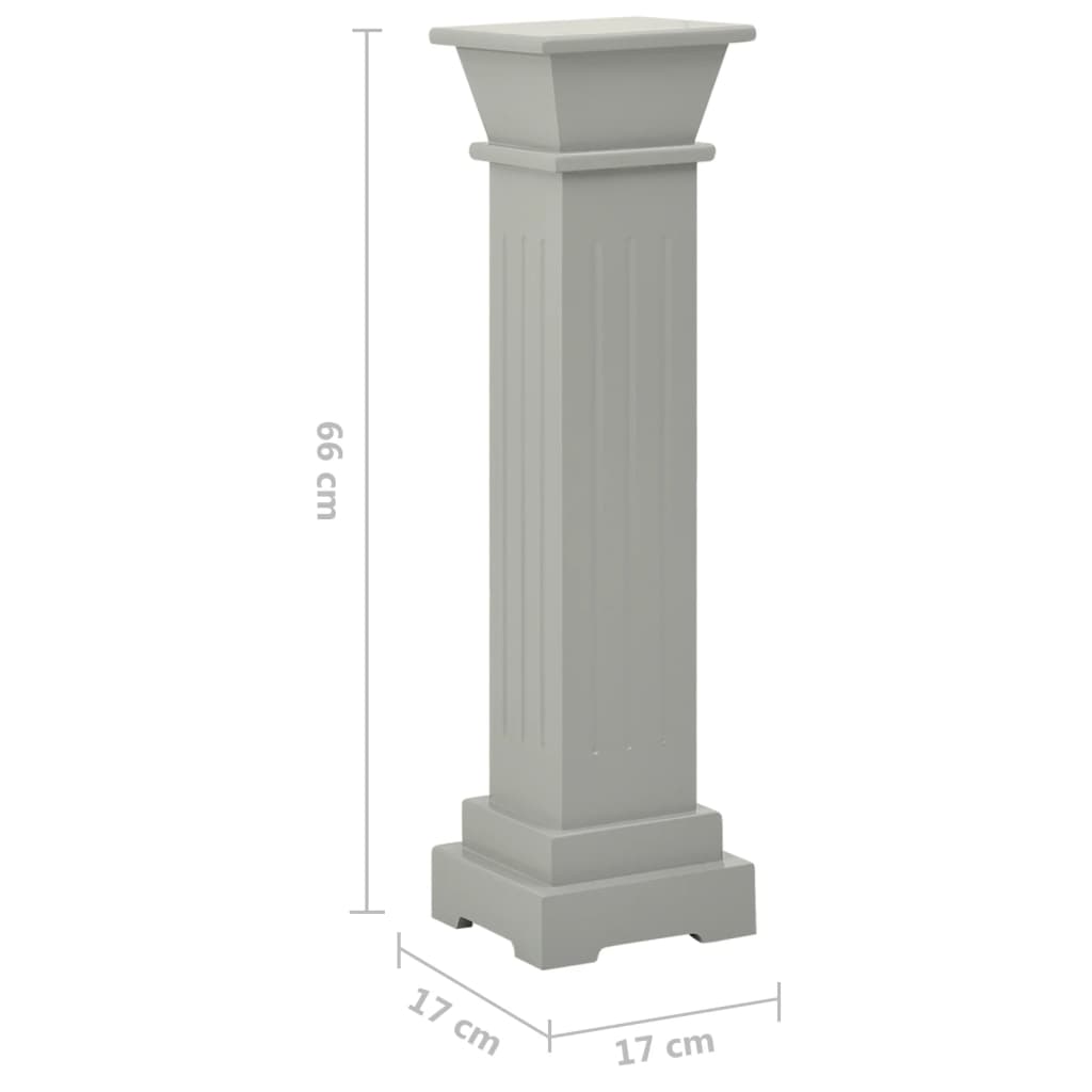 Piedistallo per Piante Quadrato Classico Grigio 17x17x66 cm MDF cod mxl 71290