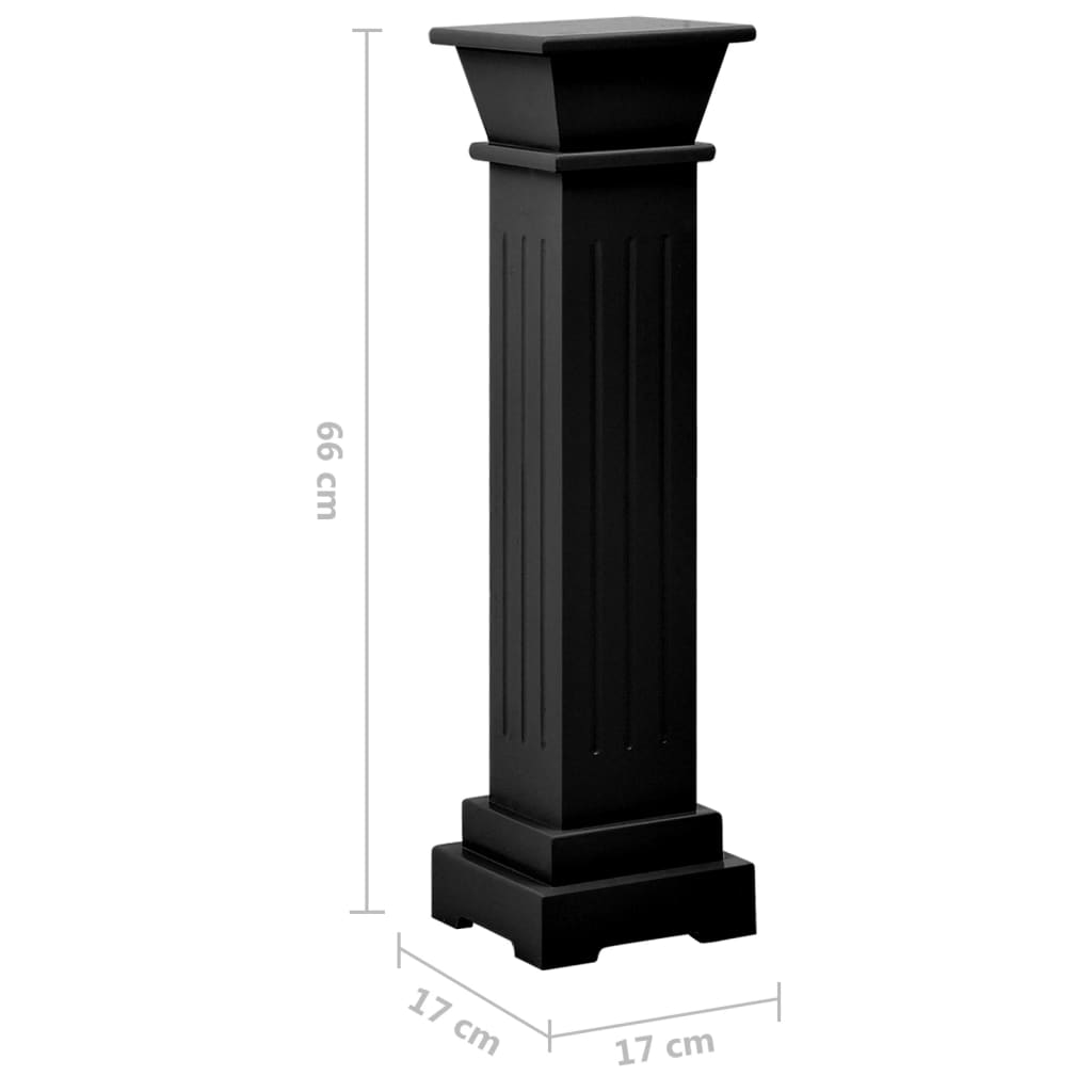 Piedistallo per Piante Quadrato Classico Nero 17x17x66 cm MDF cod mxl 66737