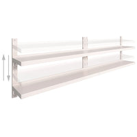 Mensole Galleggianti a 2 Livelli 2 pz in Acciaio Inox 300x30 cm 3055901