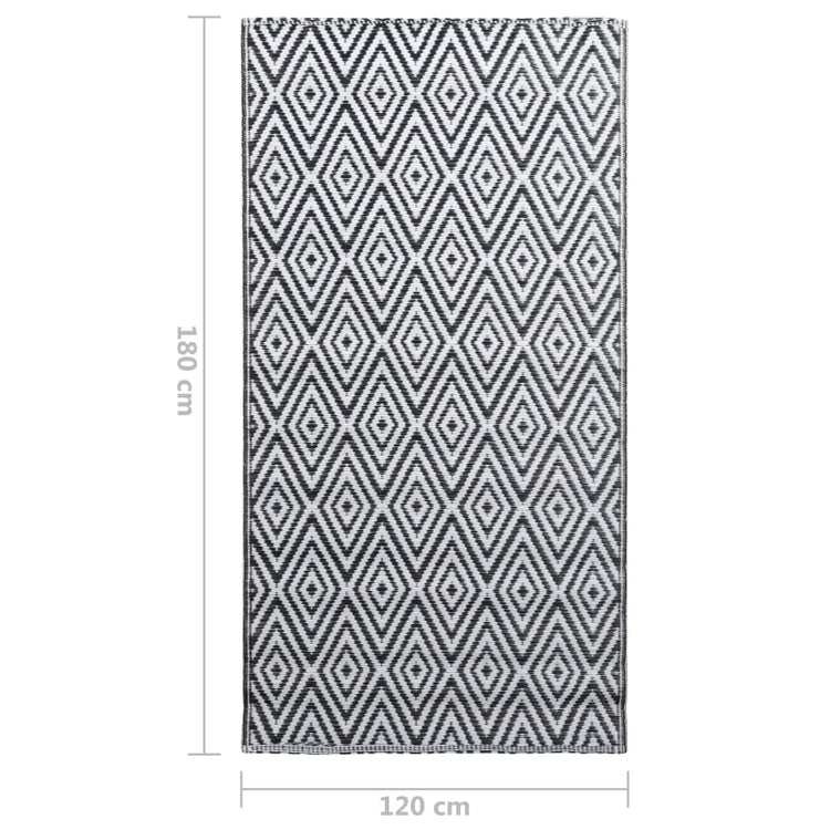 Tappeto da Esterni Bianco e Nero 120x180 cm in PP cod mxl 76717