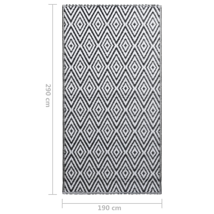 Tappeto da Esterni Bianco e Nero 190x290 cm in PP cod mxl 77939