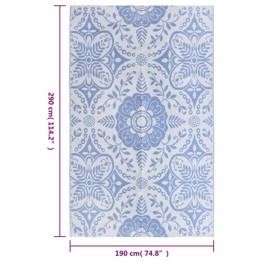 Tappeto da Esterni Blu Baby 190x290 cm in PP cod mxl 69741