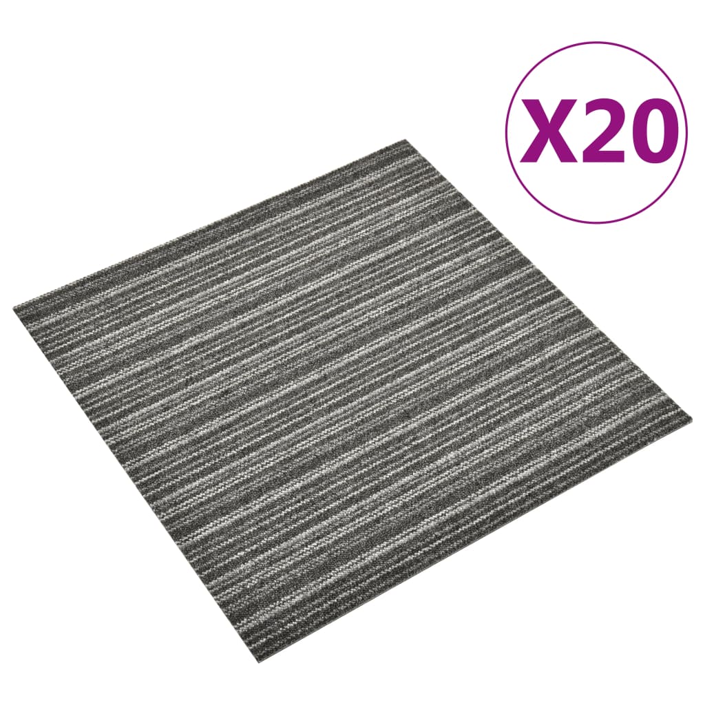 Quadrotte di Moquette 20 pz 5 m² 50x50 cm Antracite a Strisce cod mxl 41824