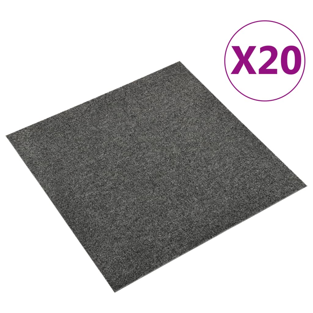 Quadrotte di Moquette 20 pz 5 m² 50x50 cm Antracite 147309