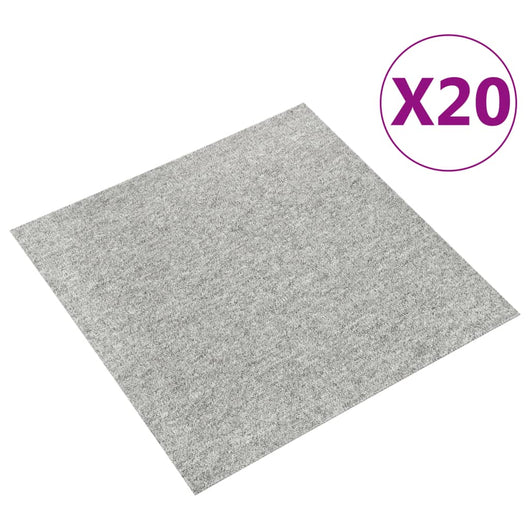 Quadrotte di Moquette 20 pz 5 m² 50x50 cm Grigio Chiaro cod mxl 46481