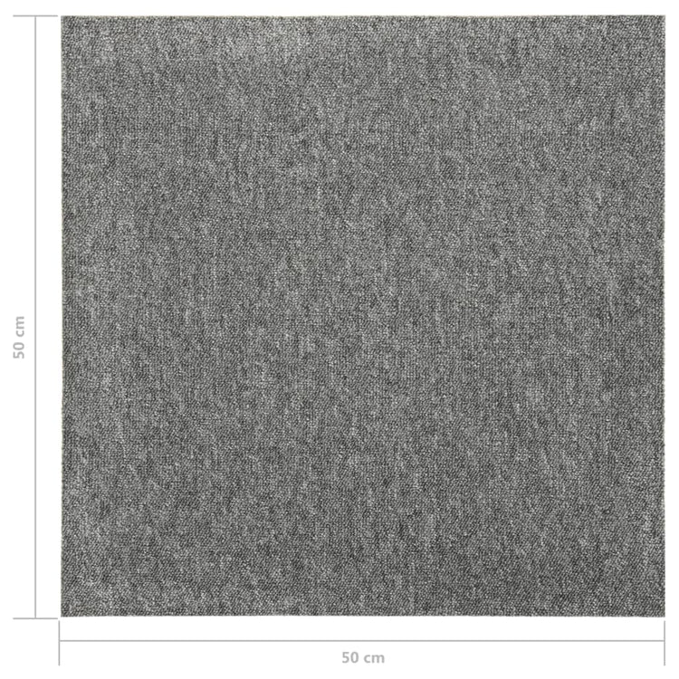 Quadrotte di Moquette 20 pz 5 m² 50x50 cm Grigie cod mxl 47818