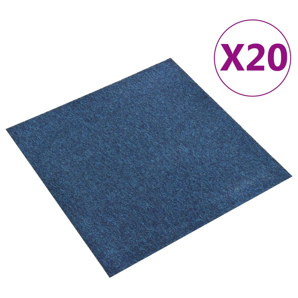 Quadrotte di Moquette 20 pz 5 m² 50x50 cm Blu Scuro cod mxl 49550