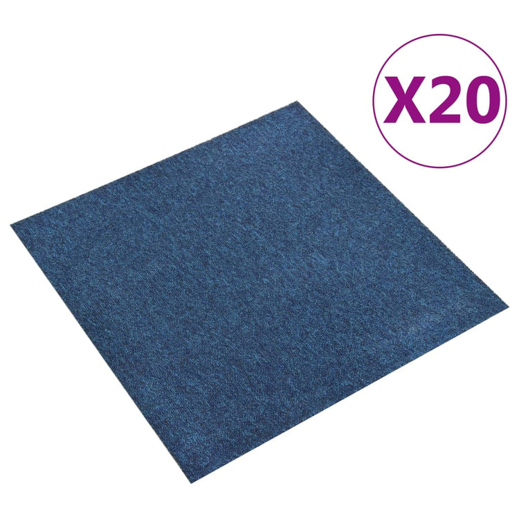 Quadrotte di Moquette 20 pz 5 m² 50x50 cm Blu Scuro 147315