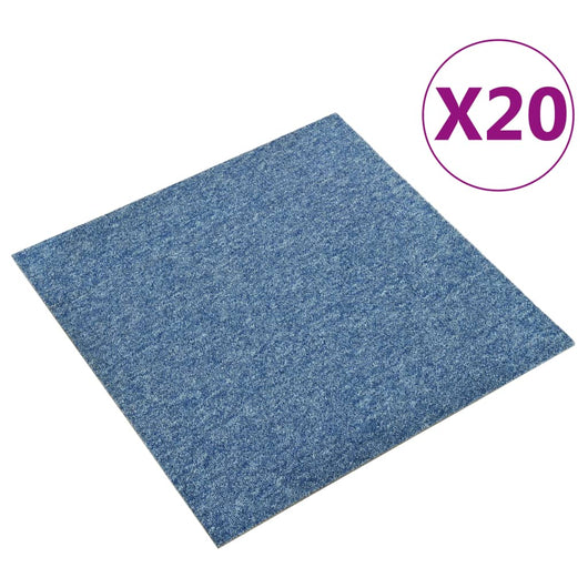 Quadrotte di Moquette 20 pz 5 m² 50x50 cm Blu 147316