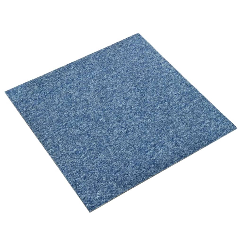 Quadrotte di Moquette 20 pz 5 m² 50x50 cm Blu 147316