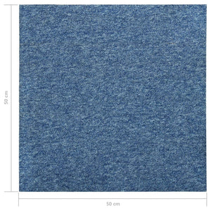 Quadrotte di Moquette 20 pz 5 m² 50x50 cm Blu 147316