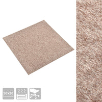 Quadrotte di Moquette 20 pz 5 m² 50x50 cm Beige 147318