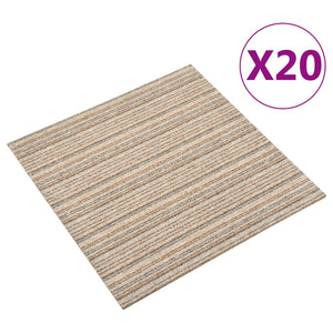 Quadrotte di Moquette 20 pz 5 m² 50x50 cm Beige a Strisce