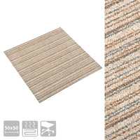 Quadrotte di Moquette 20 pz 5 m² 50x50 cm Beige a Strisce