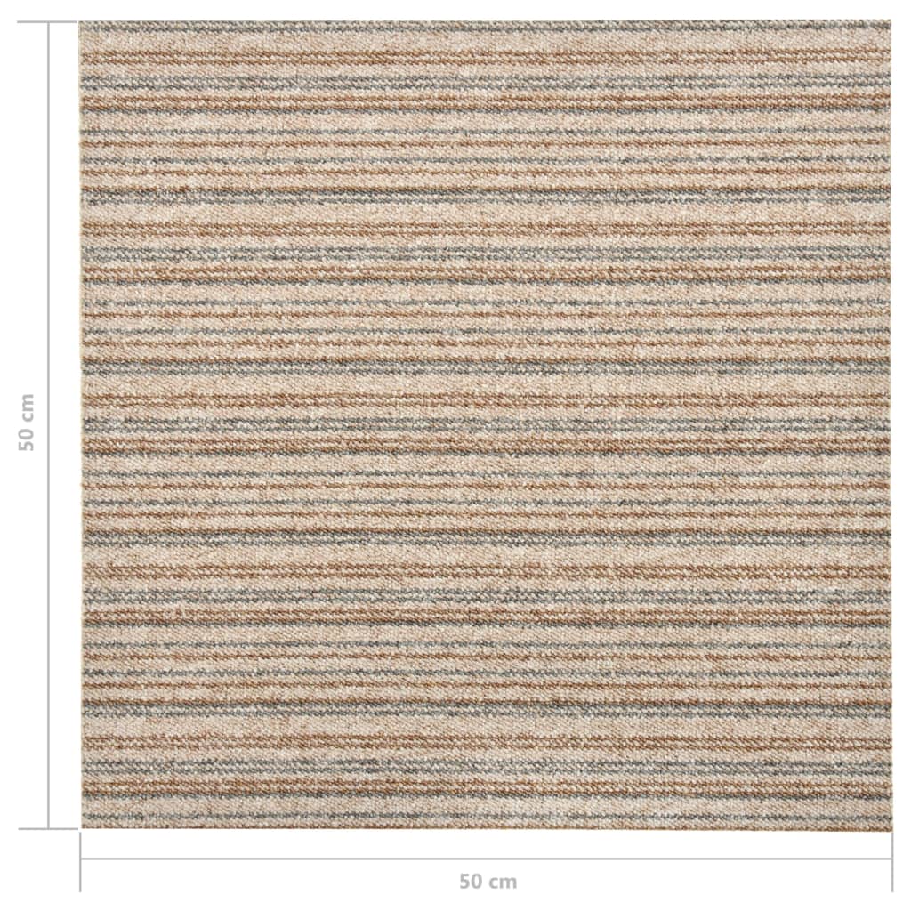 Quadrotte di Moquette 20 pz 5 m² 50x50 cm Beige a Strisce