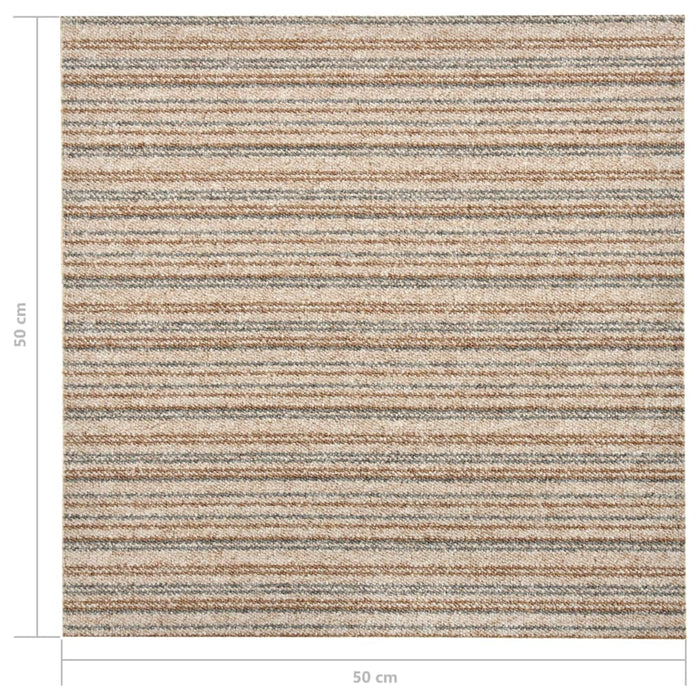 Quadrotte di Moquette 20 pz 5 m² 50x50 cm Beige a Strisce