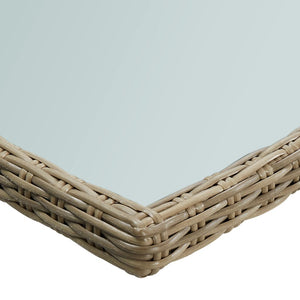 Tavolo da Giardino Marrone 200x100x74 cm in Vetro e Polyrattan cod mxl 34445